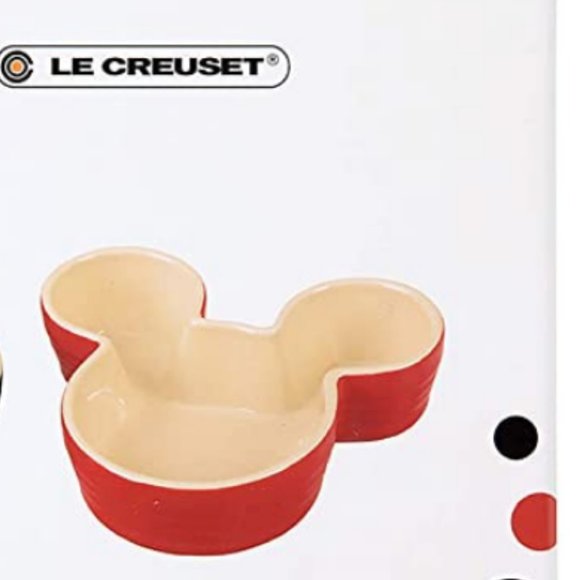 Le Creuset Stoneware Disney Mickey Mouse Ramekin 7.5 oz. Cerise red nwot - Picture 4 of 7